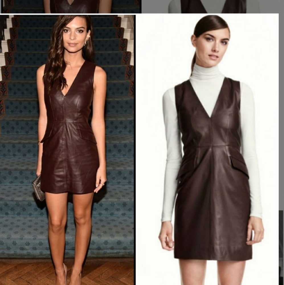 NWT H&M Genuine Soft Leather Dress in Brown